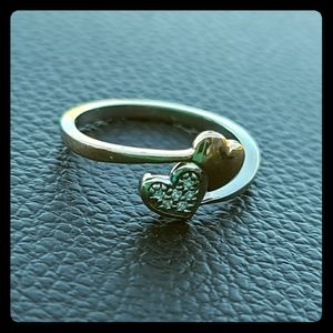 White Gold/Rose Gold Diamond Heart Ring